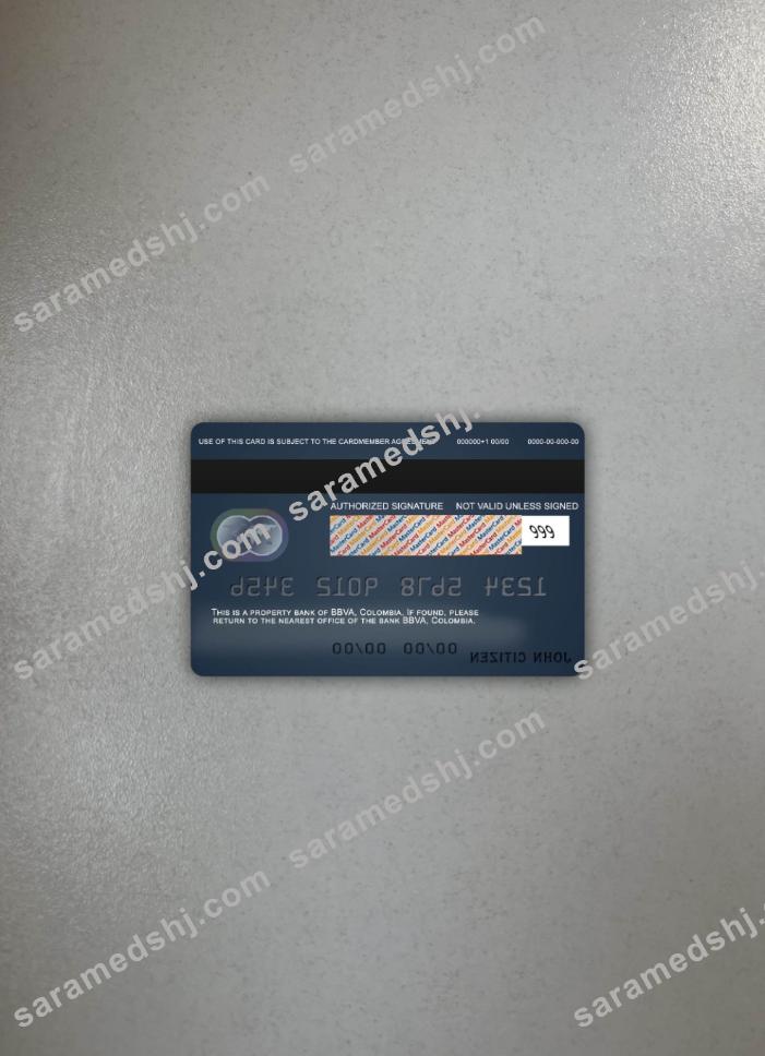 Colombia BBVA  bank mastercard photolook back